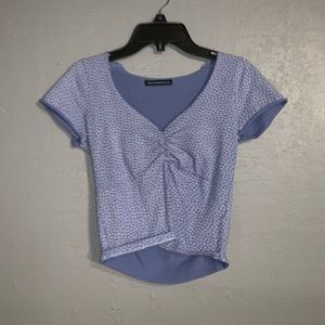 cute brandy melville blue cropped tee